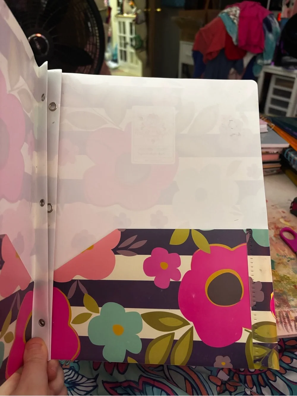 Floral Pattern Pink, Purple & Teal folder